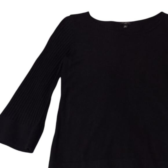 NEW TALBOTS Knit Top Blouse Stretchy Petite Small Flared Cuffs Textured Sleeves - Picture 6 of 8